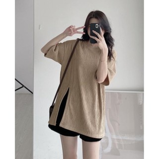Áo nữ thun gân form rộng tay lỡ basic dễ phối đồ AO2