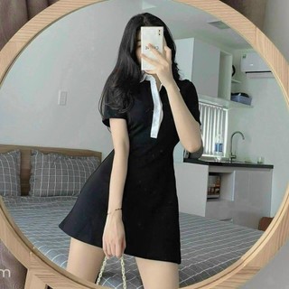 Váy polo nữ ngắn tay dáng xòe kiểu ôm body, phong cách basic sexy, chất dày dặn mặc đi chơi siêu xinh VAY2