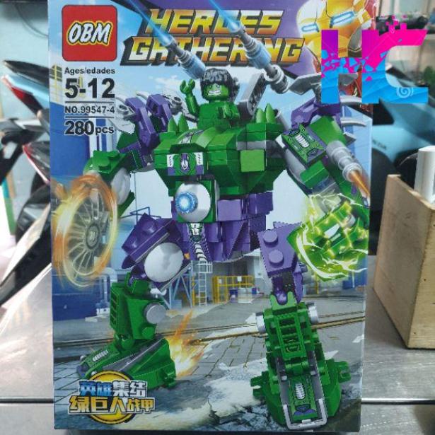 Lego OBM siêu anh hùng người nhện người sắt thần sấm khổng lồ xanh - hang_chuan