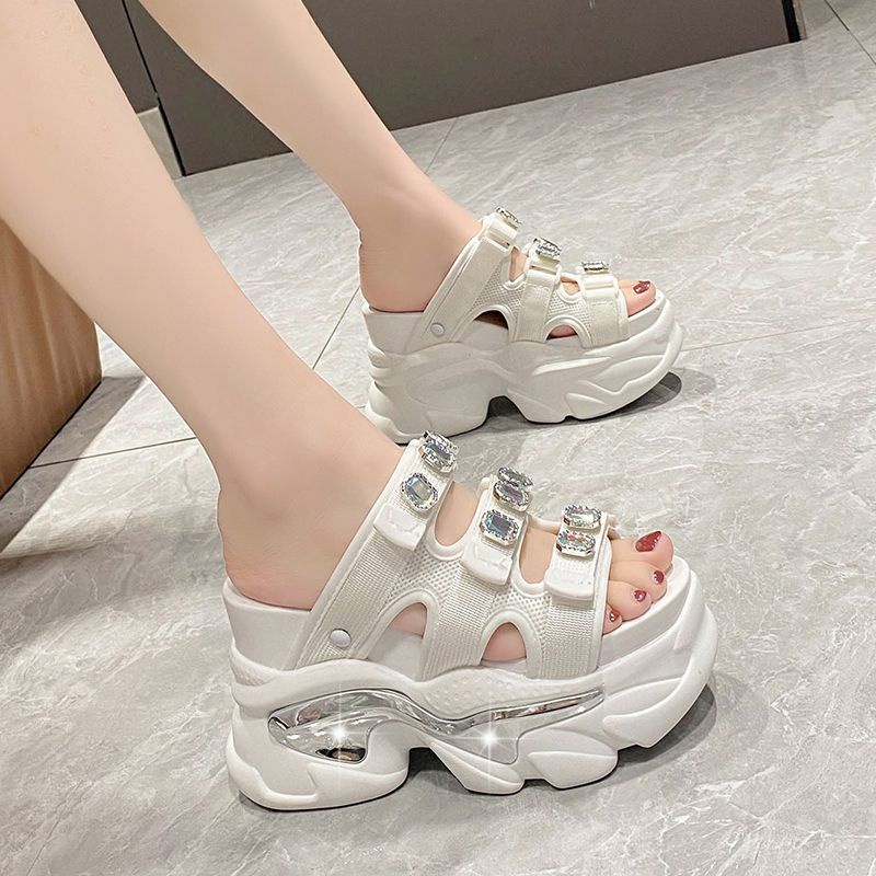Dép Đế Xuồng Dày Dặn Đính Đá Phong Cách Châu Âu Thời Trang Mùa Hè Cho Nữ