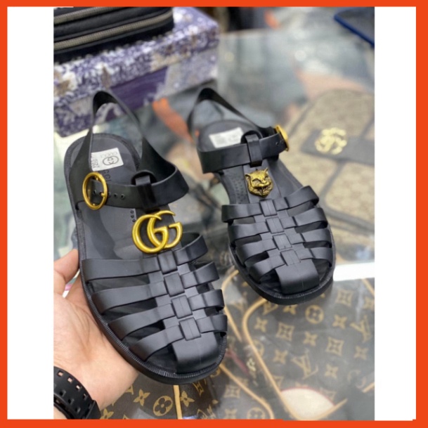 Dép lê nam quai ngang LBT da PU in chữ 7 màu phối tag đinh đen viền quai siêu rẻ đẹp mẫu hot 2023