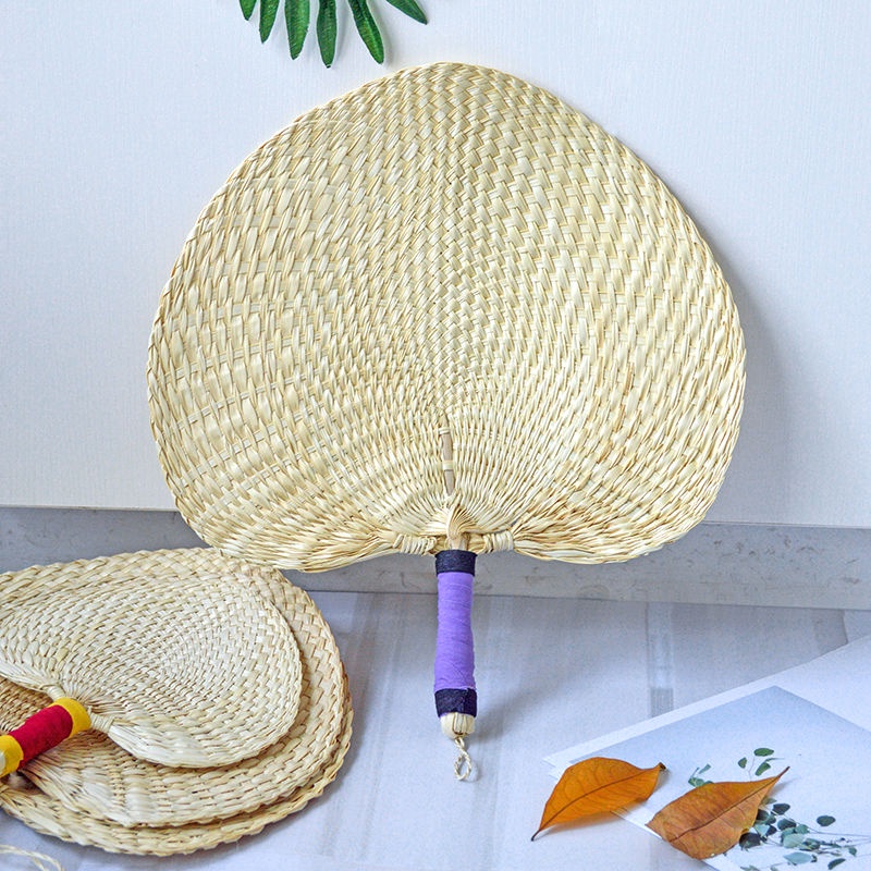 Xiaoxiangfeng Pufan Quạt Lá Cọ Dệt Tay Thời Trang Mùa Hè Cổ Điển Dành Cho Người Lớn Tuổi