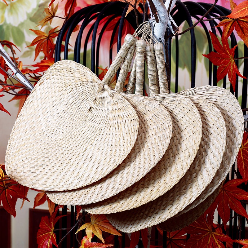 Xiaoxiangfeng Pufan Quạt Lá Cọ Dệt Tay Thời Trang Mùa Hè Cổ Điển Dành Cho Người Lớn Tuổi