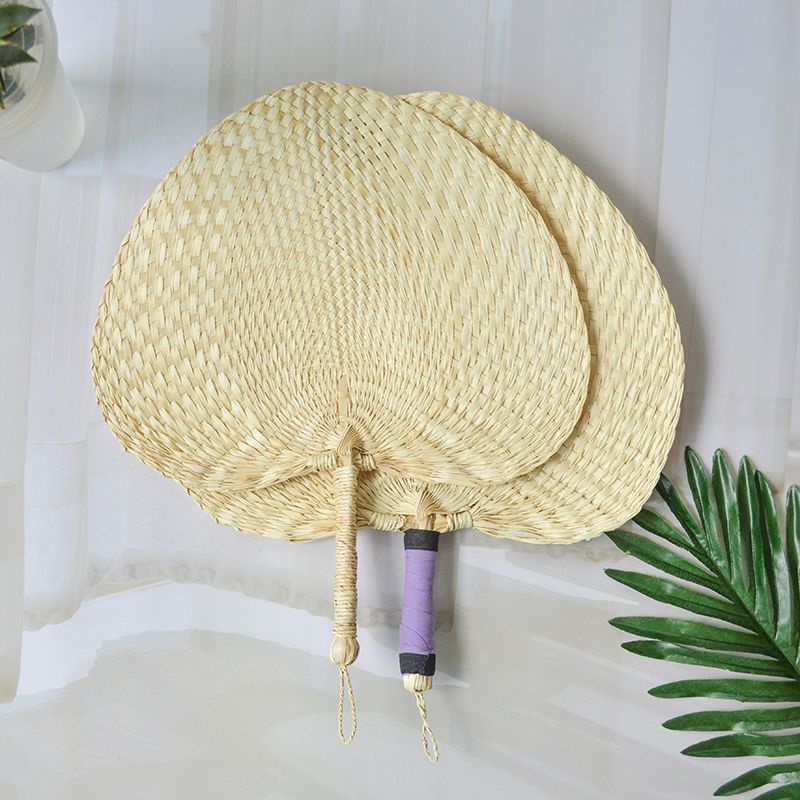 Xiaoxiangfeng Pufan Quạt Lá Cọ Dệt Tay Thời Trang Mùa Hè Cổ Điển Dành Cho Người Lớn Tuổi