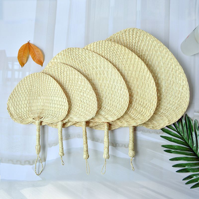 Xiaoxiangfeng Pufan Quạt Lá Cọ Dệt Tay Thời Trang Mùa Hè Cổ Điển Dành Cho Người Lớn Tuổi