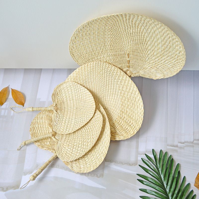 Xiaoxiangfeng Pufan Quạt Lá Cọ Dệt Tay Thời Trang Mùa Hè Cổ Điển Dành Cho Người Lớn Tuổi