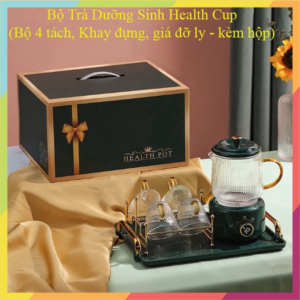 Euro Home - Bộ Trà Dưỡng Sinh Health Cup (Full bộ 4 tách, Khay đựng)