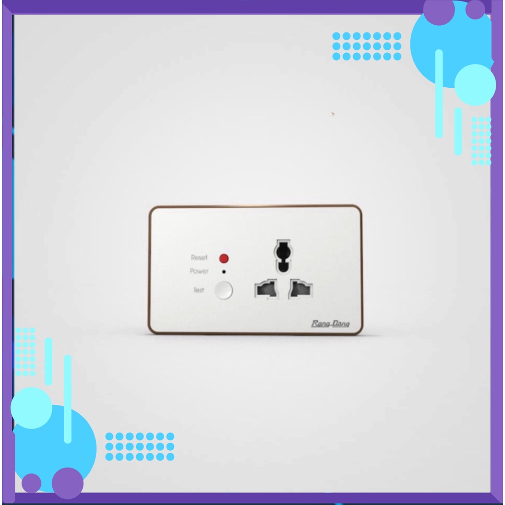 Ổ cắm âm tường chống giật Rạng Đông OCAT01 1C/16A phù hợp với hầu hết các loại phích cắm, có chân nố