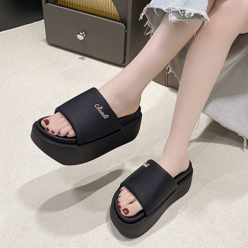 Hàng Châu Âu Dép Đế Dày Phẳng Cao 8cm Mùa Hè 2023 Phong Cách Mới Cho Nữ