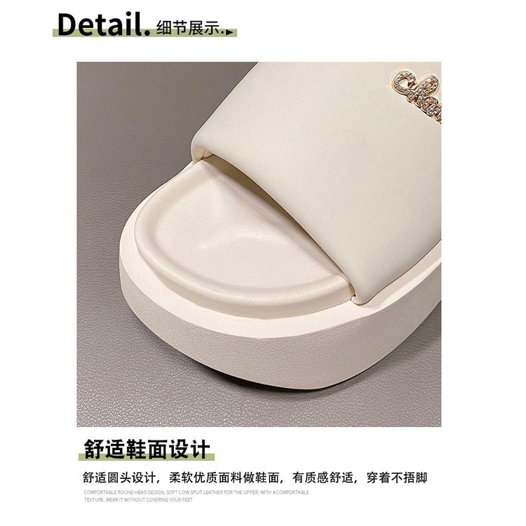 Hàng Châu Âu Dép Đế Dày Phẳng Cao 8cm Mùa Hè 2023 Phong Cách Mới Cho Nữ