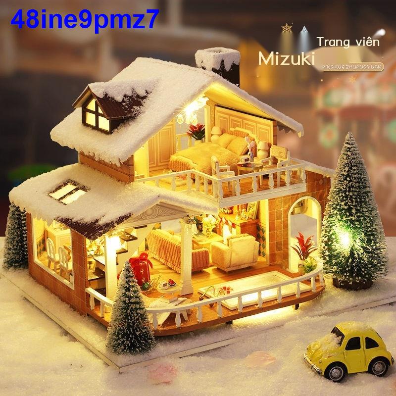 🔥Nóng bán💥Tự làm nhà gỗ Handmade Mini Snow View nhà nhỏ biệt thự chắp vá mô hình quà sinh nhật ngày Valentine quà tặng