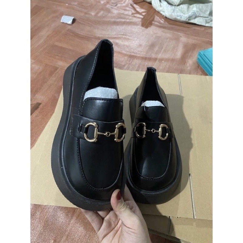 Giày đế đốc oxford nữ mũi tròn phong cách Hàn Quốc dành cho nữ đế cao 5cm da mềm GD022