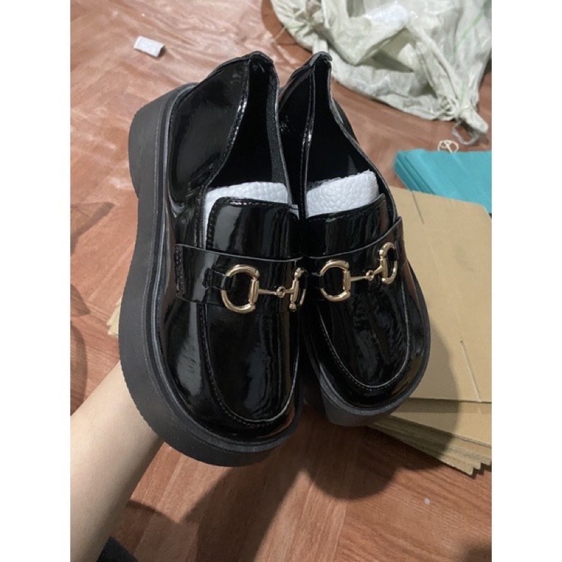 Giày đế đốc oxford nữ mũi tròn phong cách Hàn Quốc dành cho nữ đế cao 5cm da mềm GD022