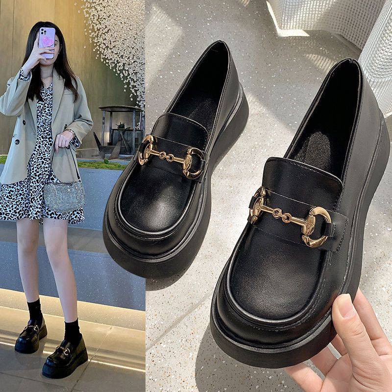 Giày đế đốc oxford nữ mũi tròn phong cách Hàn Quốc dành cho nữ đế cao 5cm da mềm GD022