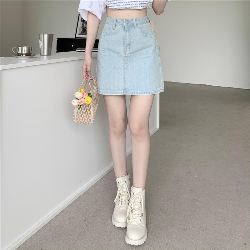 Chân váy Chân Váy Bò váy nữ Chân Váy Chữ A set váy 2023 New Style MA1011