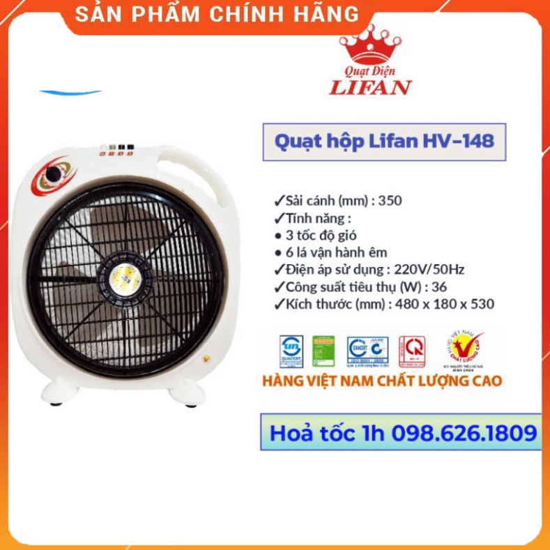 QUẠT HỘP LIFAN HV-148 hẹn giờ tắt Lifan việt nam