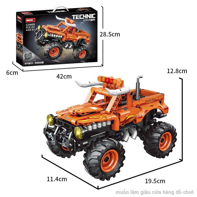 Tương thích với các khối xây dựng Lego đồ chơi lắp ráp kéo lại công nghệ plug-in mô hình xe địa hình Bigfoot