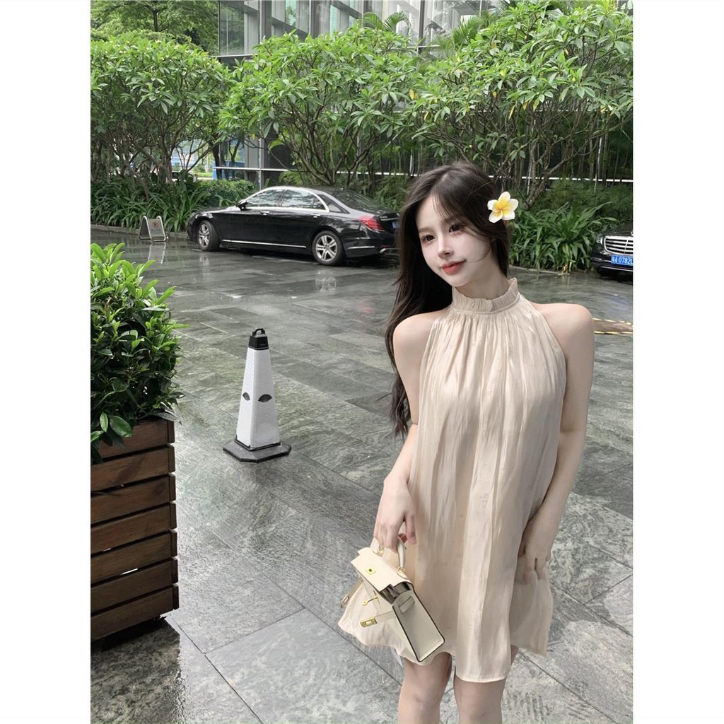 Đầm babydoll chân váy trắng váy babydoll Đầm Chữ a Không Tay Dáng Rộng Cao Cấp Thời Trang Mùa Hè Dành Cho Nữ