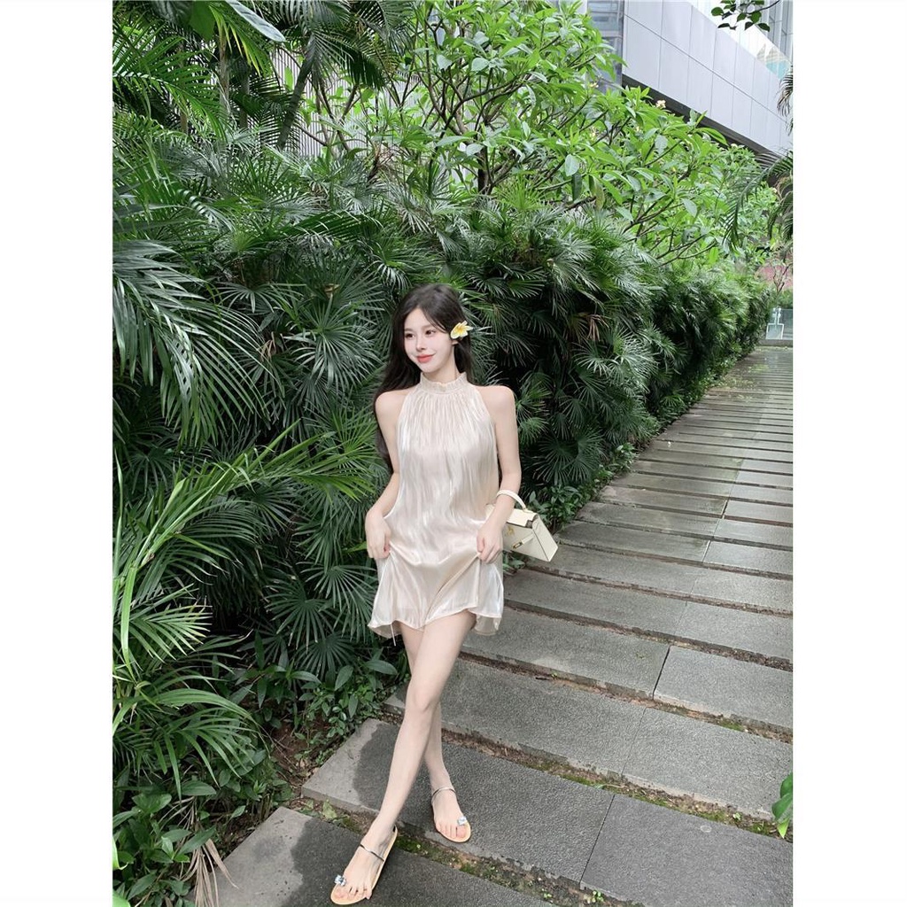 Đầm babydoll chân váy trắng váy babydoll Đầm Chữ a Không Tay Dáng Rộng Cao Cấp Thời Trang Mùa Hè Dành Cho Nữ