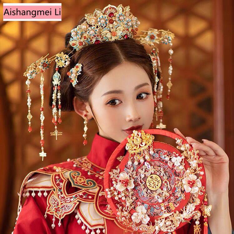 Phụ Kiện Cài Tóc Cô Dâu Phong Cách Hanfu Trung Hoa Cổ Điển