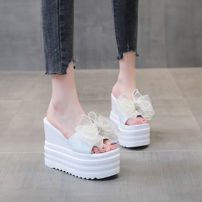 Ultra Giày Cao Gót 12cm Đế Dày Đính Nơ Thời Trang Cho Nữ