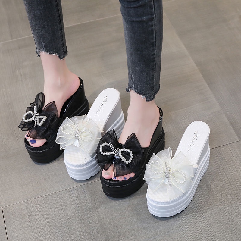 Ultra Giày Cao Gót 12cm Đế Dày Đính Nơ Thời Trang Cho Nữ