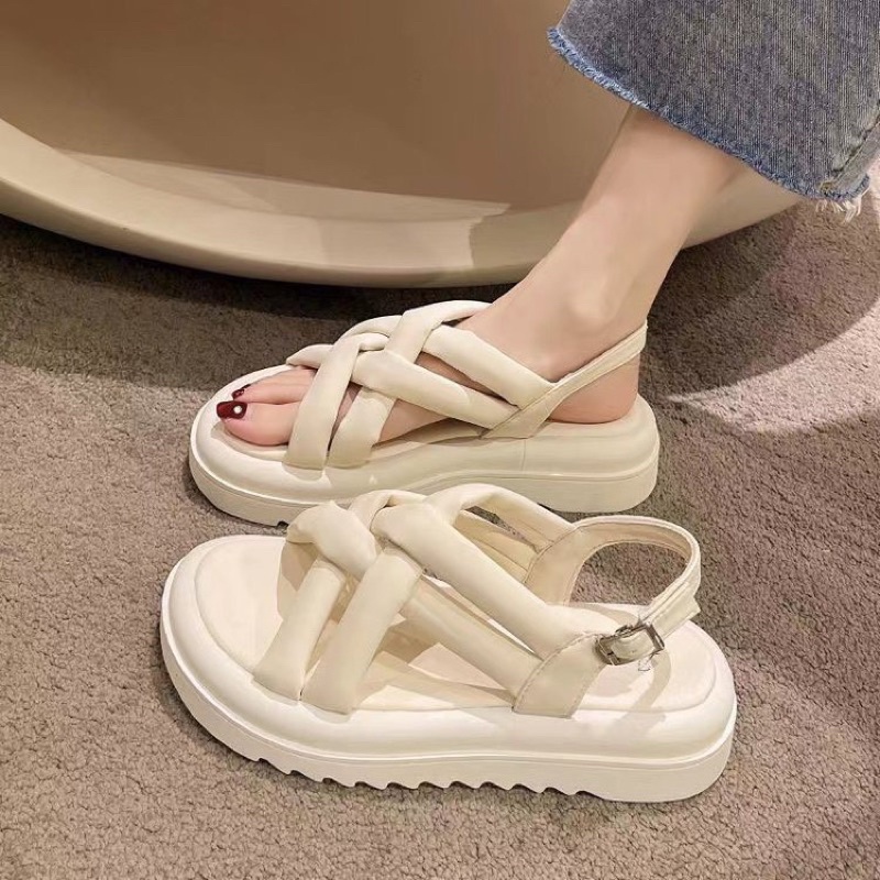 Giày sandal nữ đế bánh mì quai hậu quai mảnh siêu nhẹ kiểu ulzzang Hàn Quốc BRATINA SD005