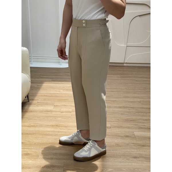Quần tây nam hàn quốc lưng cao, side-tab co giãn thoải mái, chất liệu cotton lụa cao cấp [Classic Side-Tab Slacks]