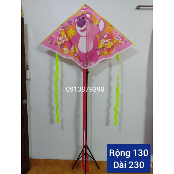 Diều gấu dâu đẹp tặng tay cầm và 50m dây