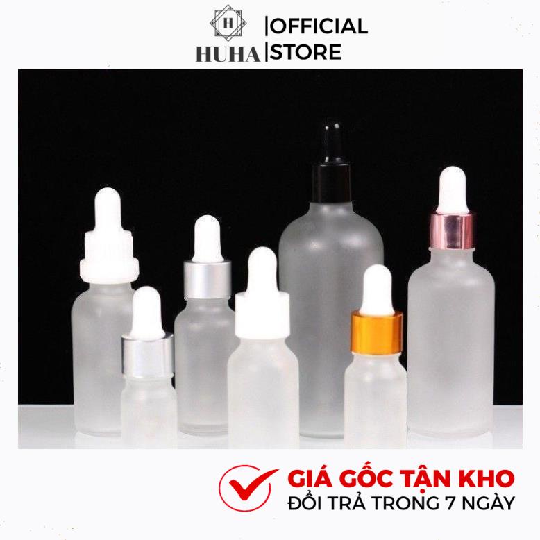 Vỏ Chai Lọ Chiết Serum Thủy Tinh Phun Mờ Cao Cấp [5ml-100ml] Nắp Bóp Nhỏ Giọt HUHA