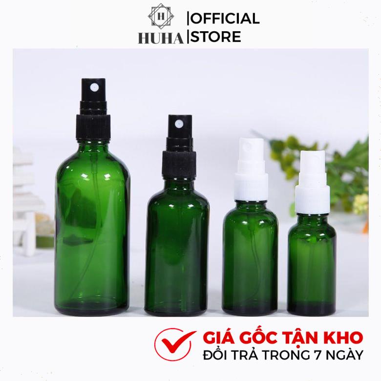 Vỏ Chai Lọ Đựng Tinh Dầu Xanh Lá [5ml-100ml] Phun Sương, Bóp Giọt Chiết Serum, Tinh Dầu HUHA