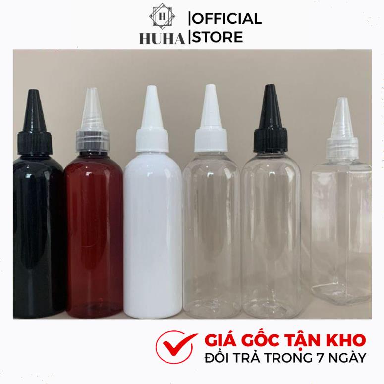 Vỏ Chai Nhựa Pet [150ml,200ml,250ml] Nắp Nhọn Chiết Mỹ Phẩm HUHA