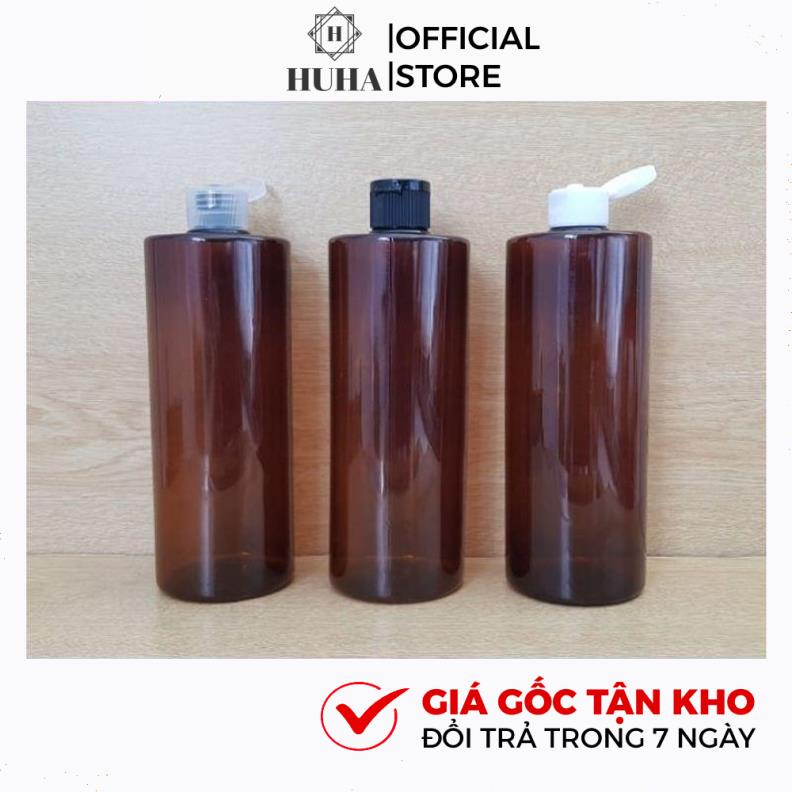Vỏ Chai Lọ Nhựa Pet Nắp Bật 500ml Chiết Mỹ Phẩm. HUHA
