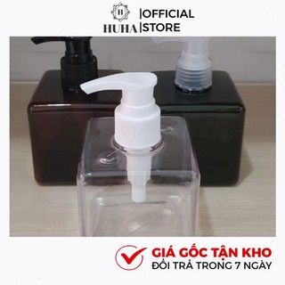 Vỏ Chai Lọ Nhựa Pet Vòi Nhấn Sữa Tắm 250ml Vuông Lotion Đựng Dầu Gội, Kem Dưỡng HUHA