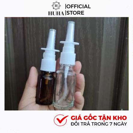 Vỏ Chai Lọ Xịt Mũi Thẳng Thủy Tinh 5ml,10ml,15ml, 20ml,30ml,50ml Đựng Dung Dịch Xịt Mũi, Xoang, Họng HUHA