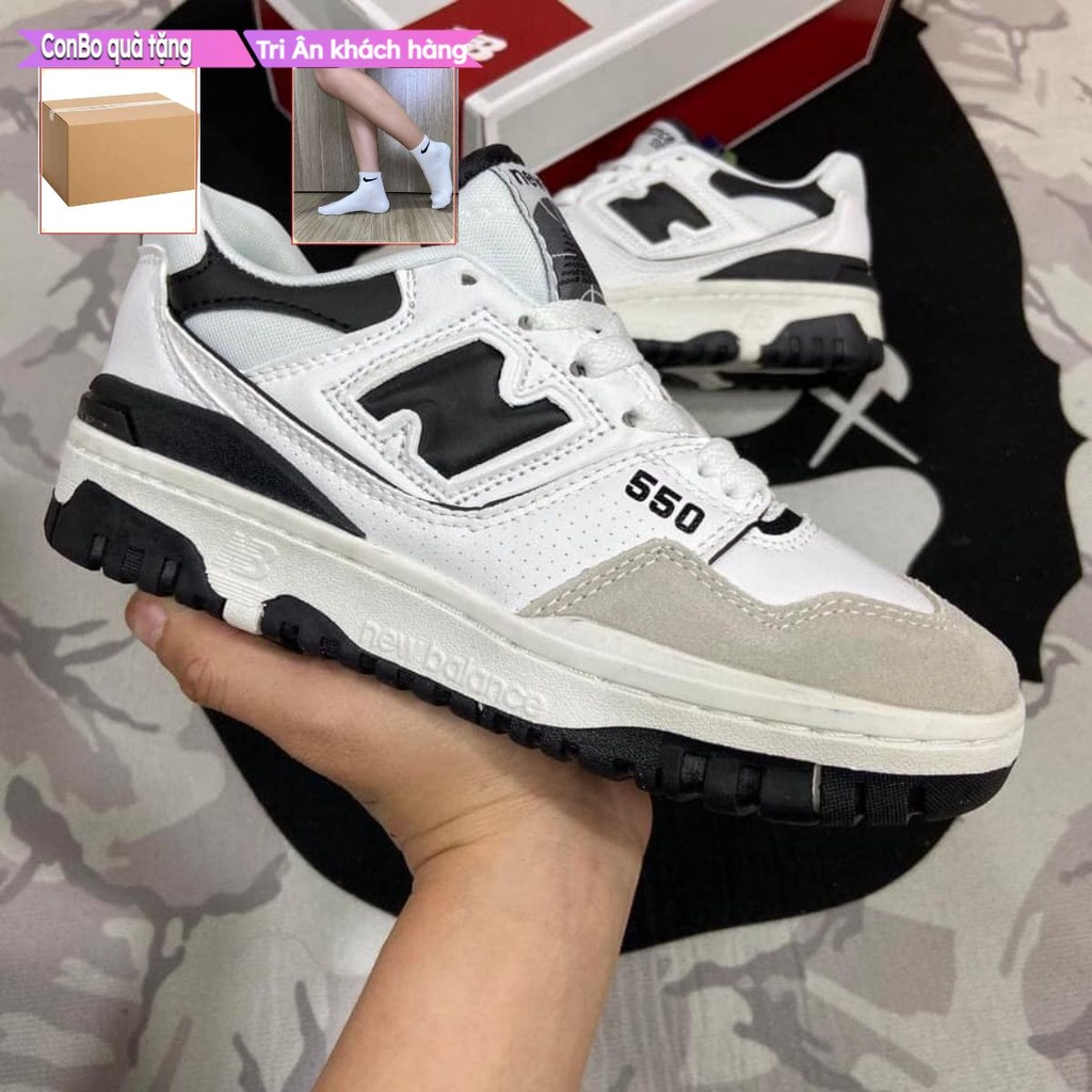 Giày New Balance 550 White Black, Giày NB 550 Đen Trắng Cao Cấp Cổ Thấp Siêu Hot Full Box Bill- hannasneaker