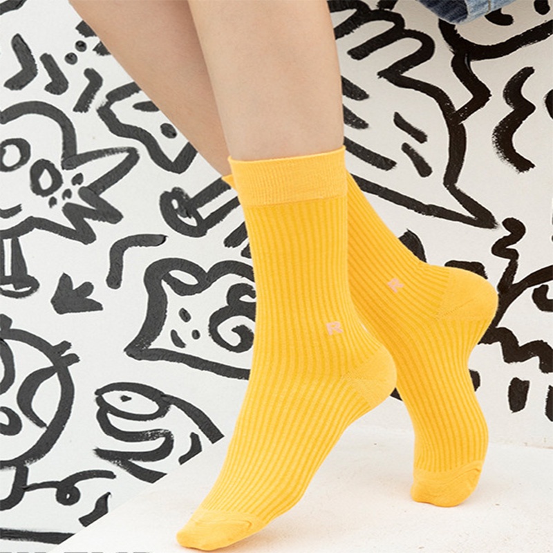 Vớ Cotton Cổ Cao Màu Trơn Khử Mùi Thời Trang Mùa Xuân Hàn Quốc Mới Cho Nữ