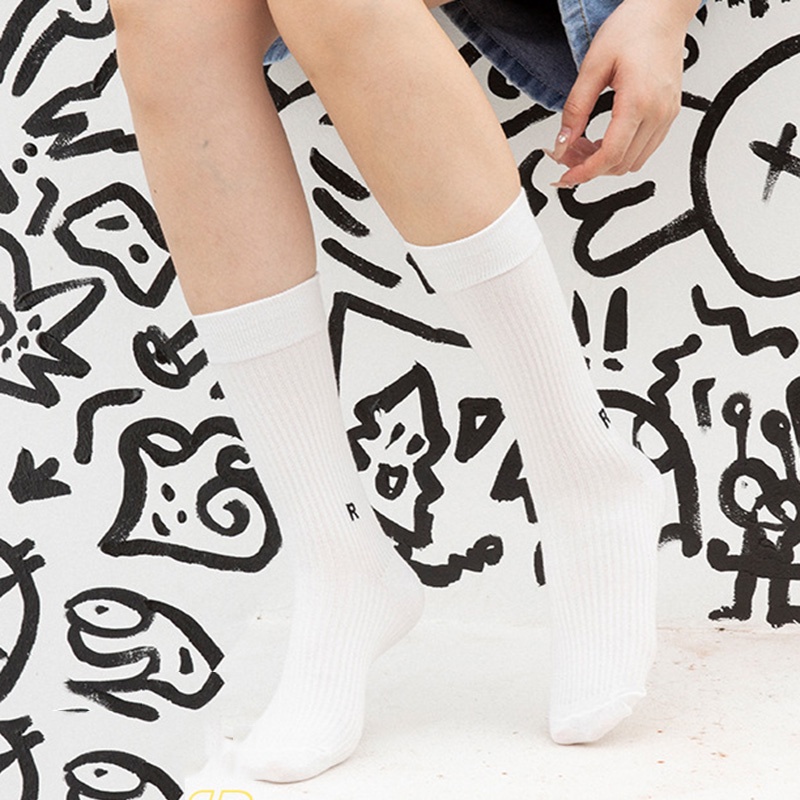 Vớ Cotton Cổ Cao Màu Trơn Khử Mùi Thời Trang Mùa Xuân Hàn Quốc Mới Cho Nữ