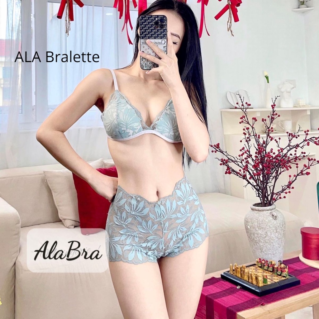Bộ đồ lót nữ quần đùi màu xanh dương nhạt sexy gợi cảm