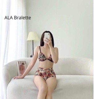 Bộ đồ lót đùi hoa ALA BRALETTE vải ren cao cấp gồm quần+áo