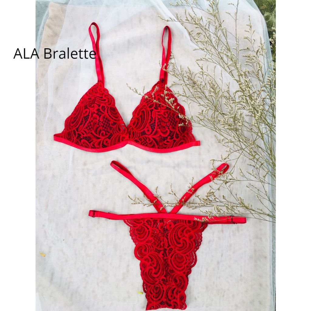 Nội y nữ ren ALA BRALETTE màu đỏ có mút mỏng hàng thiết kế cao cấp