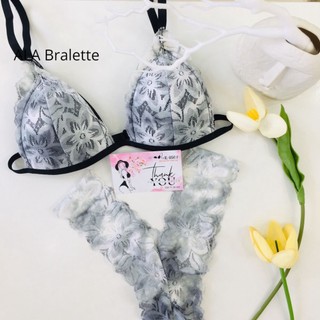 Bộ đồ lót nữ màu xám quần chữ Y hàng thiết kế sexy gợi cảm ALA BRALETTE