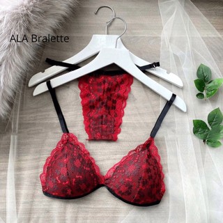 Nội y nữ màu đỏ ALA BRALETTE vải ren hàng thiết kế