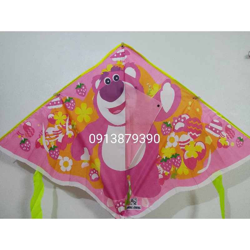Diều gấu dâu đẹp tặng tay cầm và 50m dây