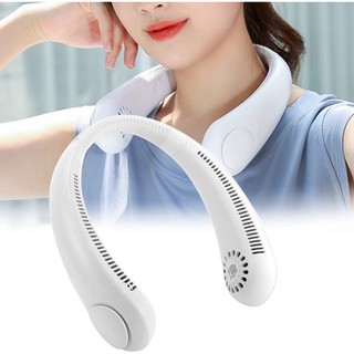 Quạt đeo cổ không cánh mini sạc usb tiện lợi 3 cấp độ gió , quạt cổ mini pin 8 tiếng