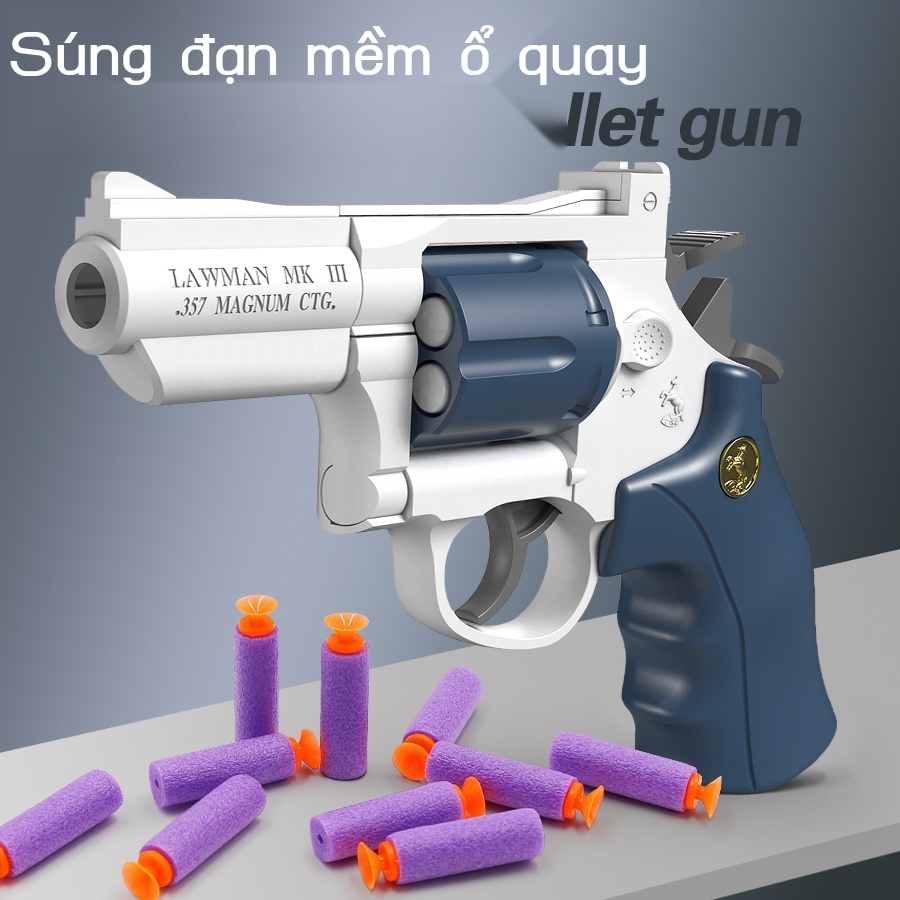 Súng lục ổ quay nhỏ mặt trăng mềm đạn đồ chơi trẻ em cậu bé tay khẩu zp5 mô phỏng lấy hình có thể phóng trứng