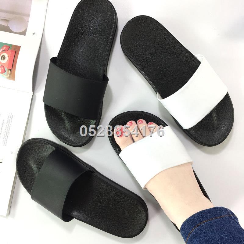 ☾₪Phong cách Nhật Bản màu trơn đơn giản dép đi trong nhà dành cho học sinh nam dép đế bằng cặp đôi đi tron