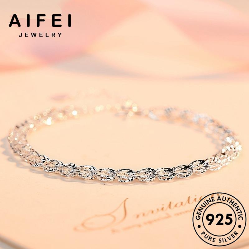 AIFEI JEWELRY thật thời cá kiện quốc lắc tay sức giản phụ đơn hàn trang vòng cơm nữ bản 925 bạc nguyên B44