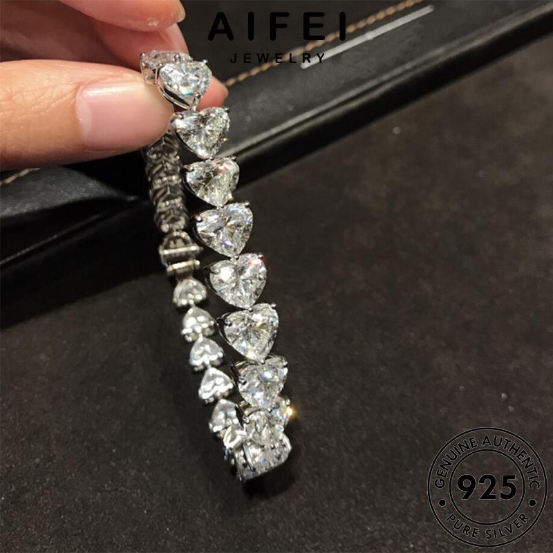 AIFEI JEWELRY thật moissanite nguyên phụ cương bạc thời yêu trang kim sức bản hàn quốc kiện 925 lắc tay nữ vòng B296