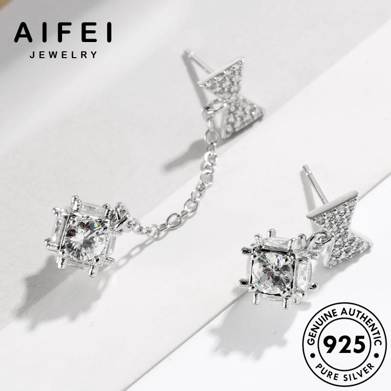 AIFEI JEWELRY kiện nơ thời hàn bông sức thật cương kim bản trang nguyên xỏ tua khuyên tròn phụ quốc nữ tai 925 moissanite Thời vành bạc E645